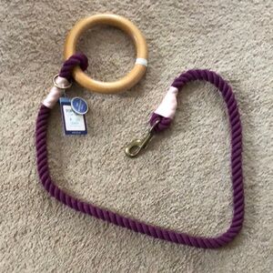 Top Paw Rope Dog Leash with Wooden Handle